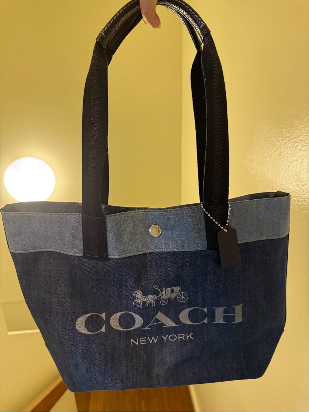 COACH DENIM TOTE WITH HORSE AND CARRIAGE